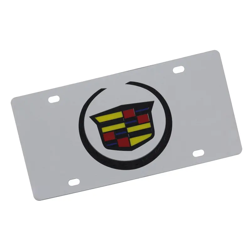 Cadillac Logo License Plate (Black On Chrome) 1