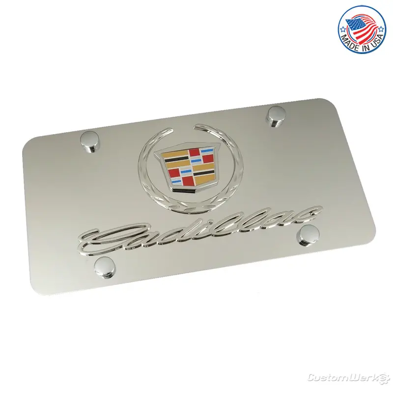 Cadillac New Dual Logo License Plate (Chrome) 1