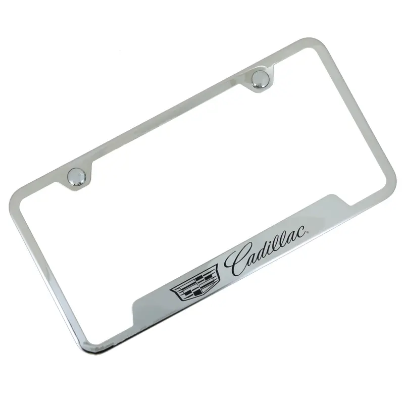 Cadillac New Logo Cut Out License Plate Frame (Chrome) 1