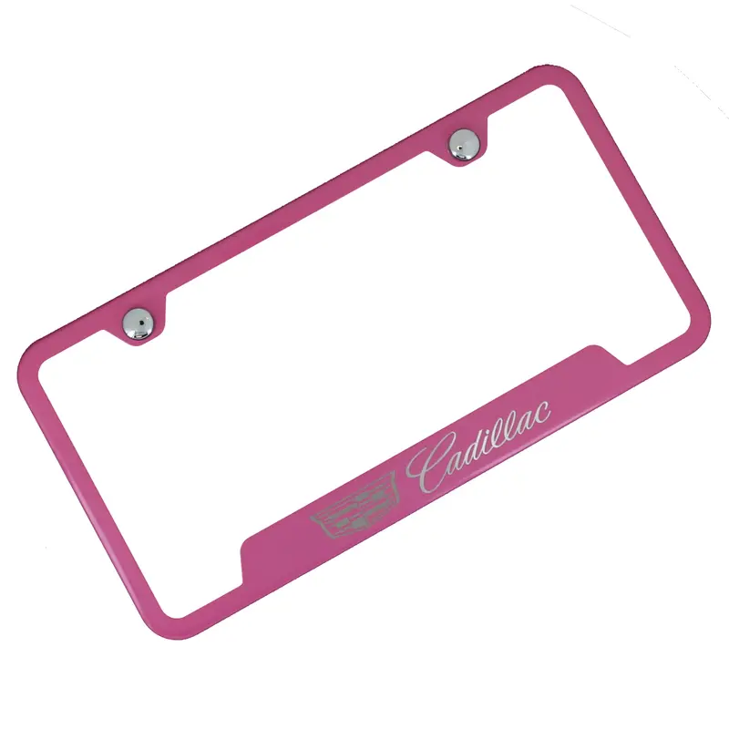 Cadillac New Logo Cut Out License Plate Frame (Pink) 1