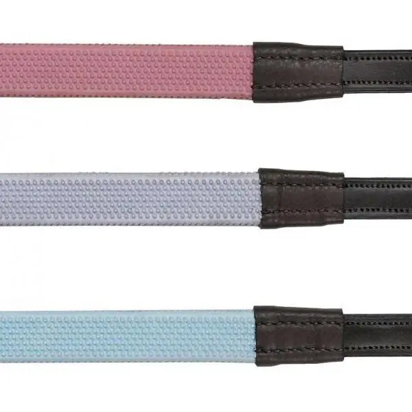 Camelot Colorful Rubber Covered Reins 1