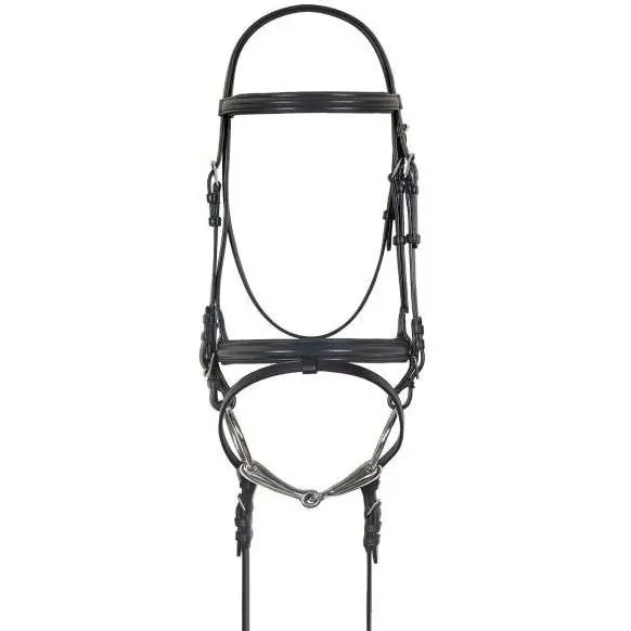 Camelot Crank Dressage Bridle With Anti-Slip Web Reins 1