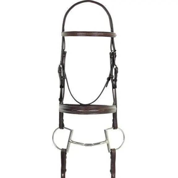 Camelot Fancy Stitched Round Wide Padded Monocrown Bridle With Reins 1