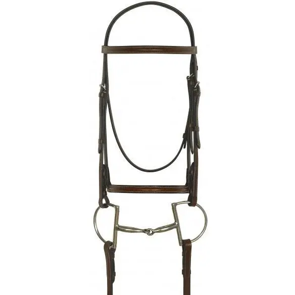 Camelot Gold Plain Raised Bridle With Laced Reins 1