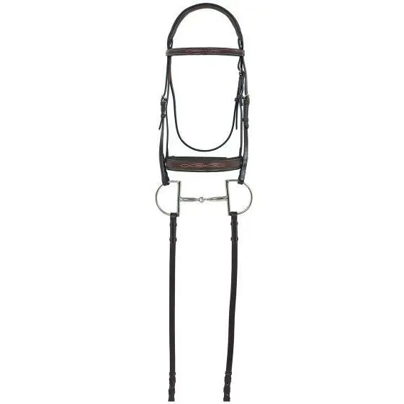 Camelot Gold Rcs™ Fancy Raised Wide Nose Padded Bridle With Reins 1