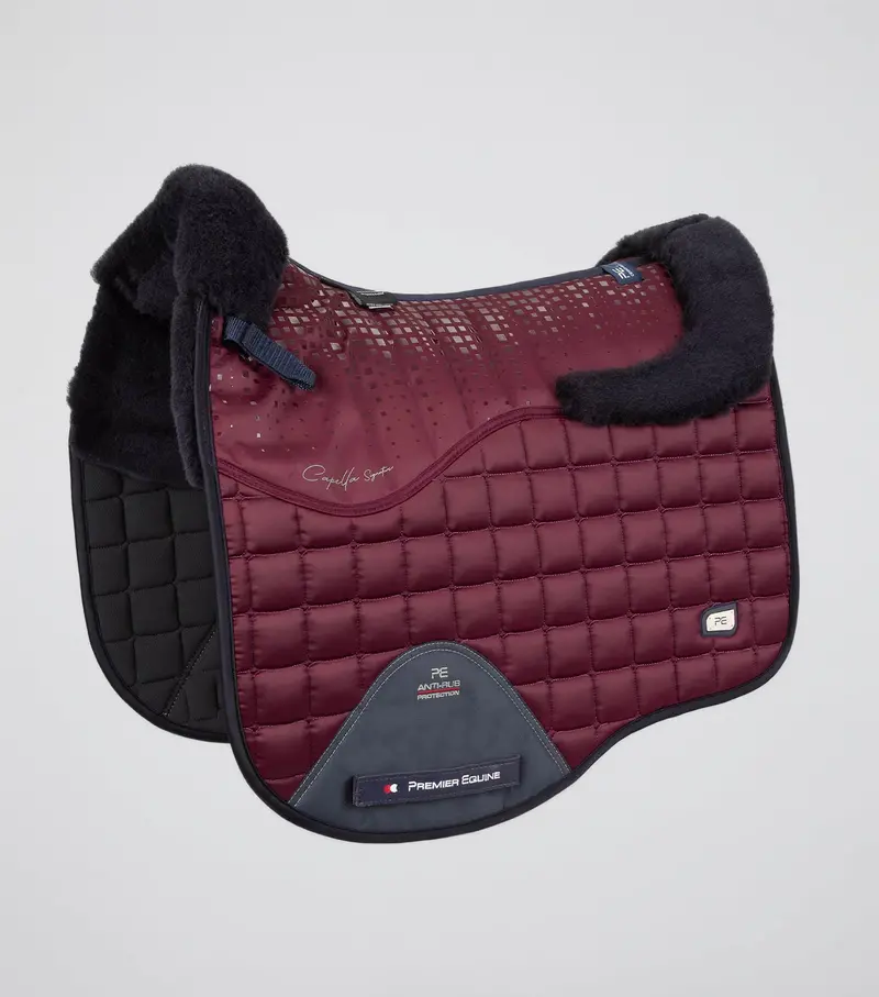 Capella Close Contact Merino Wool Dressage Square Wine/Navy Wool 1