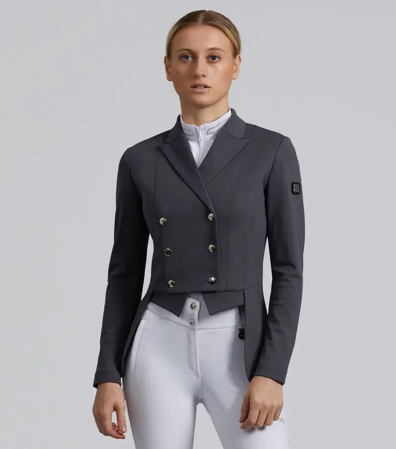 Capriole Ladies Short Tail Dressage Jacket Grey 1