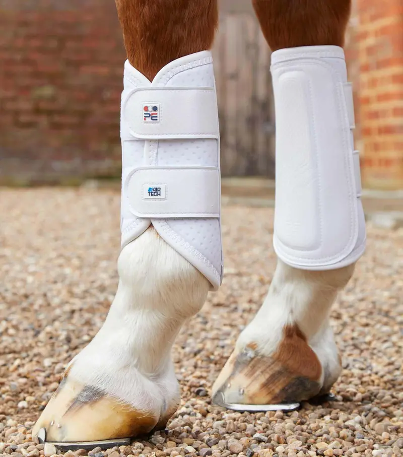 Carbon Air-Tech Double Locking Brushing Boots White 1