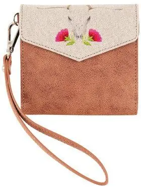 Catchfly Skull With Flowers Mini Wallet 1