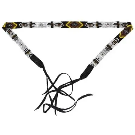 Challenger Brown White And Yellow Beaded Hatband 1