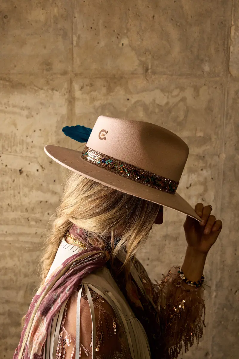 Charlie 1 Horse Powder Pink Hillbilly Hippie Hat 2
