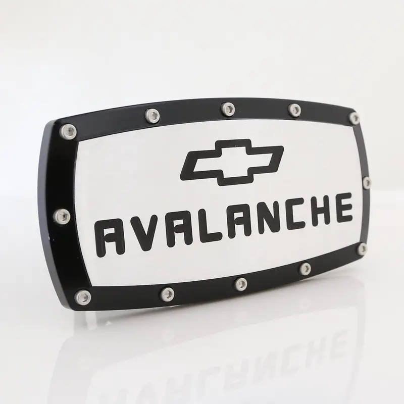 Chevrolet Avalanche Billet Tow Hitch Cover (Black Trim On Chrome) 1