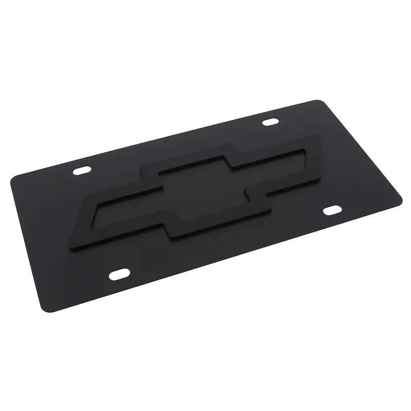 Chevrolet Bowtie Logo License Plate (Black) 2