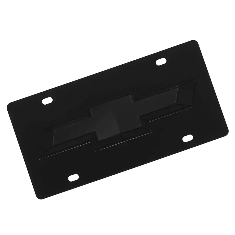 Chevrolet Bowtie Logo License Plate (Black On Black) 1