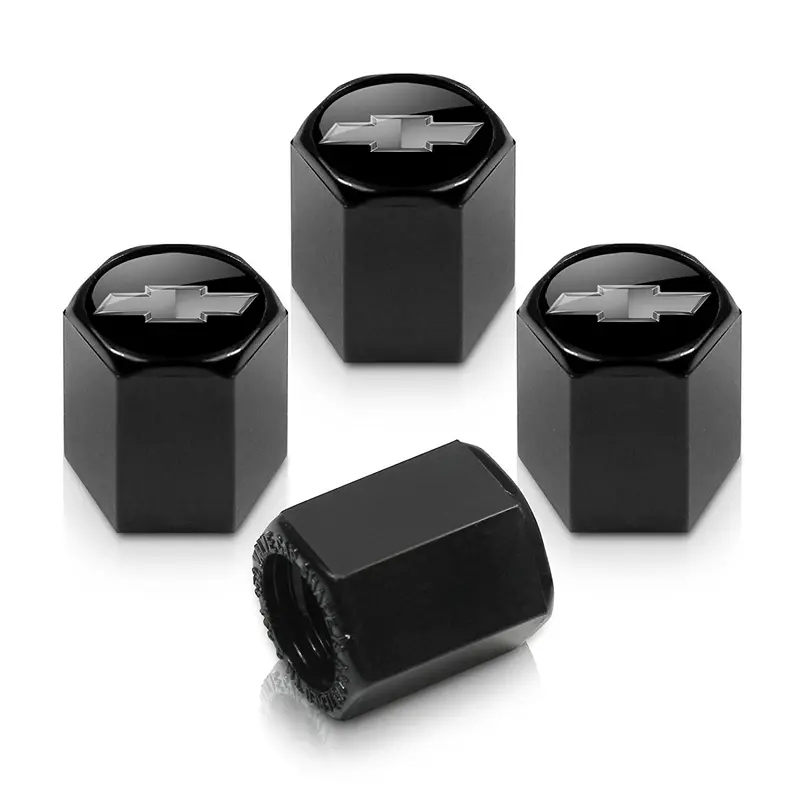 Chevrolet Bowtie Tire Valve Caps (Black) 1