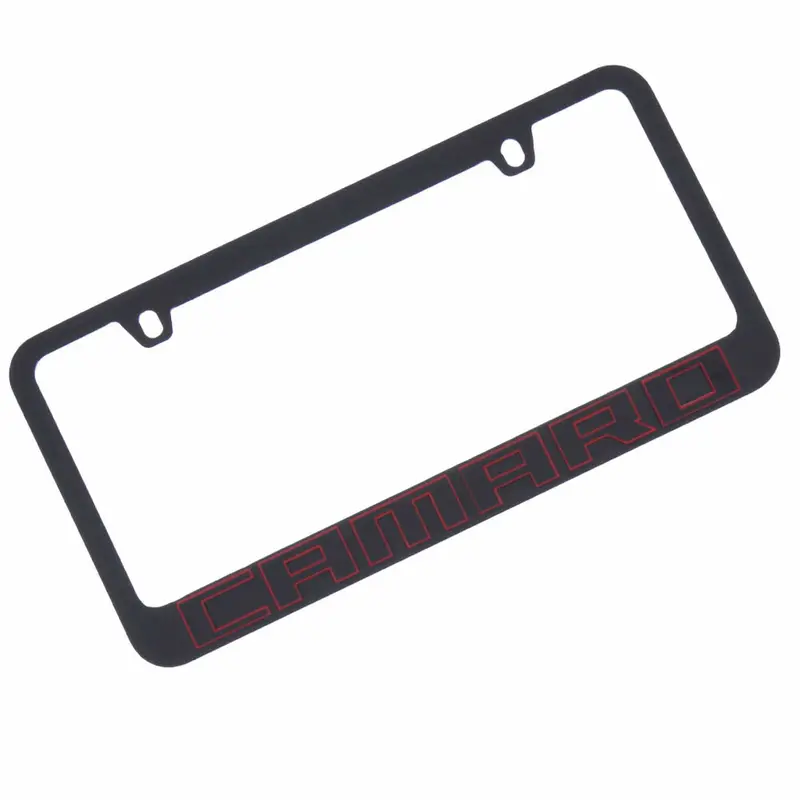 Chevrolet Camaro License Plate Frame (Red On Black) 1