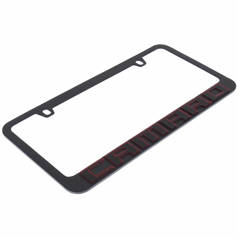 Chevrolet Camaro License Plate Frame (Red On Black) 2