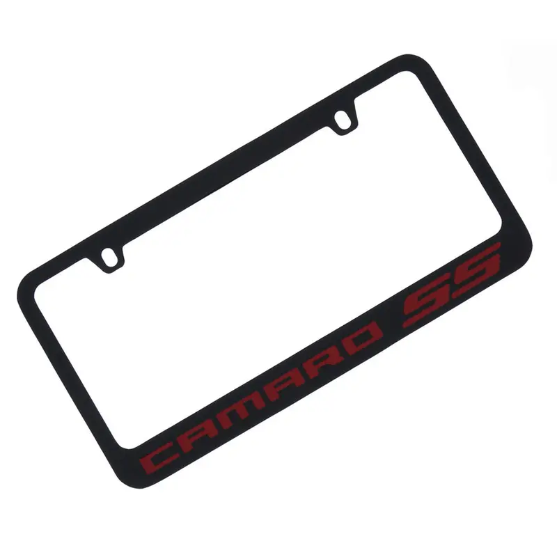 Chevrolet Camaro Ss License Plate Frame (Red On Black) 1