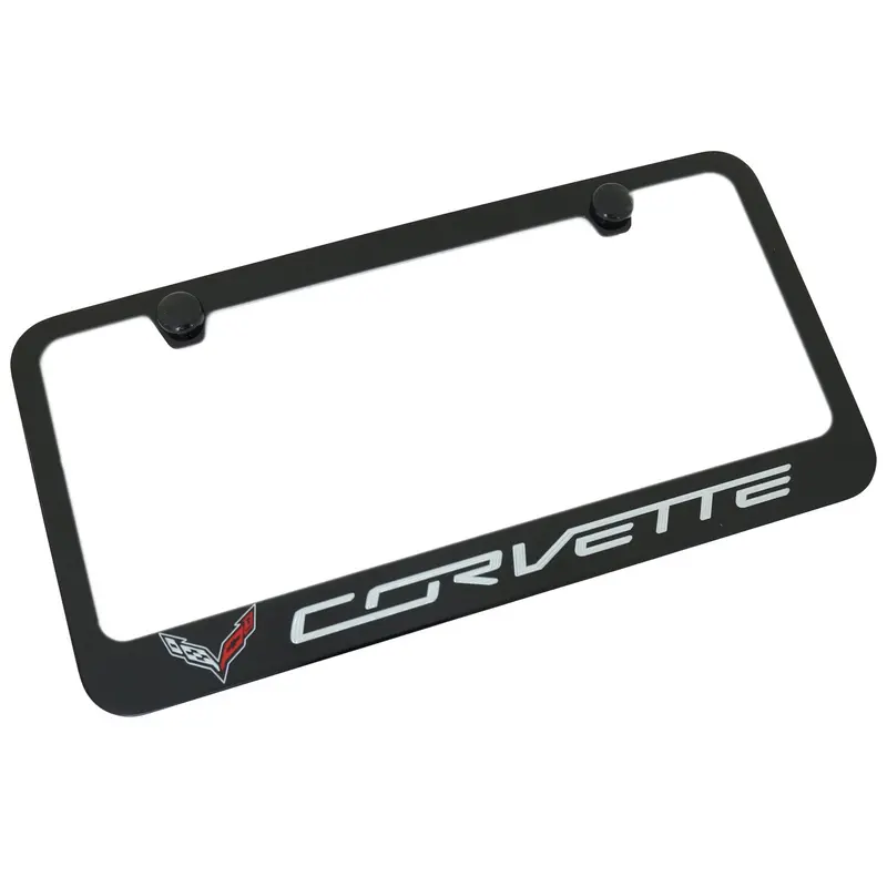 Chevrolet Corvette C7 License Plate Frame (Black) 1