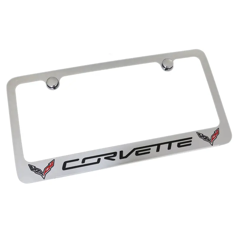 Chevrolet Corvette C7 License Plate Frame (Chrome) 1