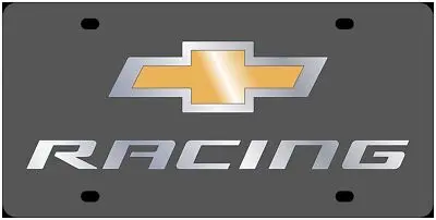 Chevrolet Racing Carbon Steel License Plate (Black) 1