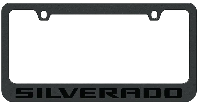 Chevrolet Silverado Logo License Plate Frame (Black) 1