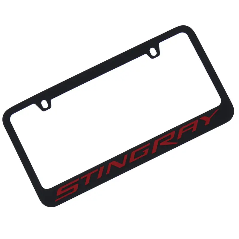 Chevrolet Stingray License Plate Frame (Red On Black) 1