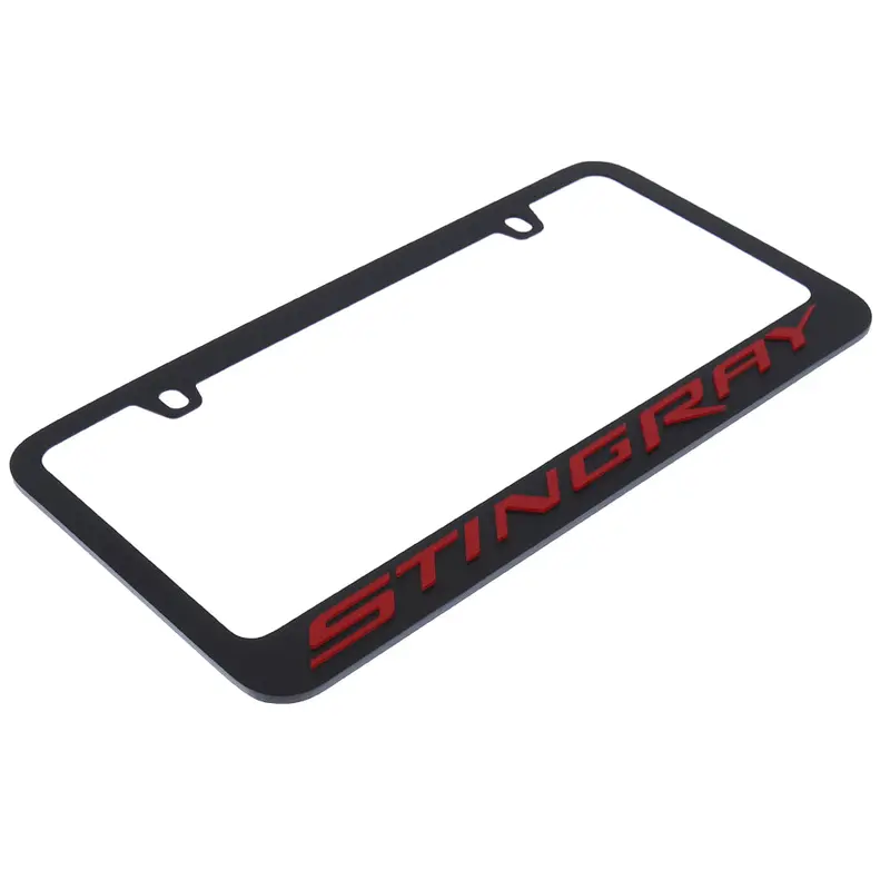 Chevrolet Stingray License Plate Frame (Red On Black) 2