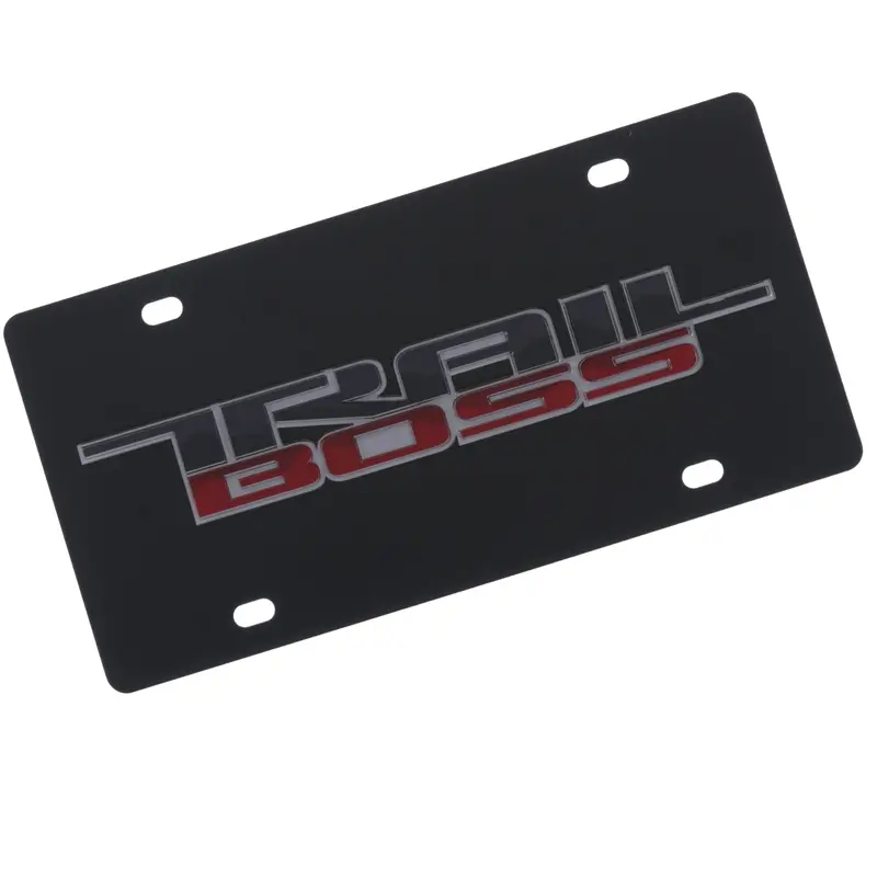 Chevrolet Trail Boss Logo License Plate (Black) 1