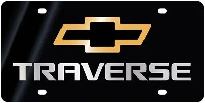 Chevrolet Traverse Lazer-Tag Acrylic License Plate (Black) 1