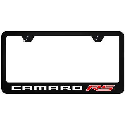 Chevy Camaro Rs Uv Print Polycarbonate License Plate Frame (Black) 1