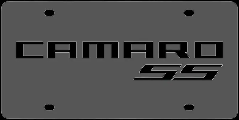 Chevy Camaro Ss Logo License Plate (Carbon Black) 1
