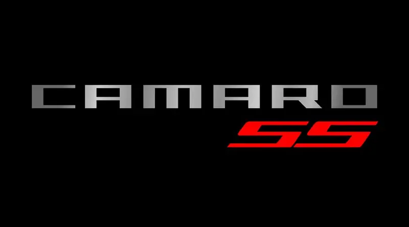 Chevy Camaro Ss Logo License Plate (Red On Black) 1