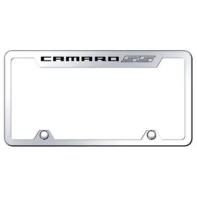 Chevy Camaro Ss Logo Stainless Steel Truck Cut-Out License Plate Frame (Chrome) 1
