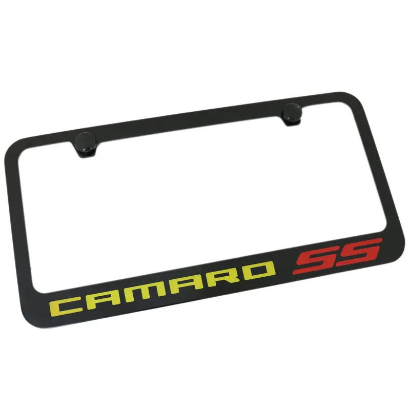 Chevy Camaro Ss Yellow Name License Plate Frame (Black) 1