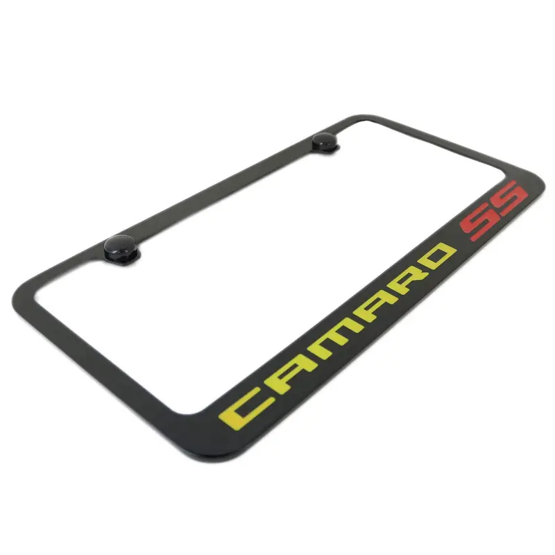 Chevy Camaro Ss Yellow Name License Plate Frame (Black) 2