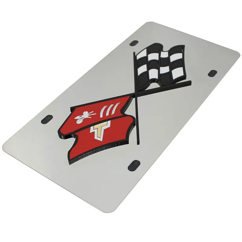 Chevy Corvette C2 Logo License Plate (Chrome) 2