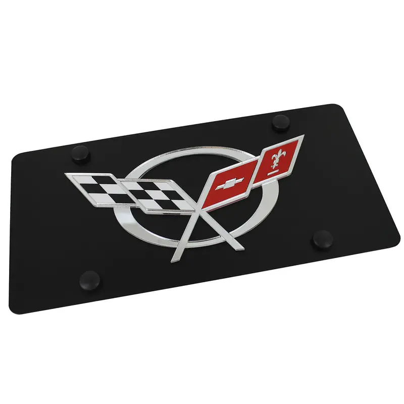 Chevy Corvette C5 Logo License Plate (Black) 1