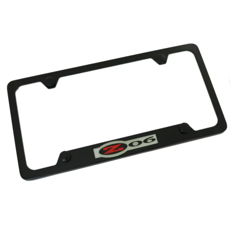 Chevy Corvette C5 Z06 License Plate Frame With 4 Holes (Black) 1