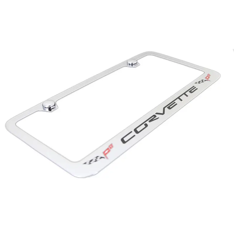 Chevy Corvette C6 Dual Logo License Plate Frame (Chrome) 2