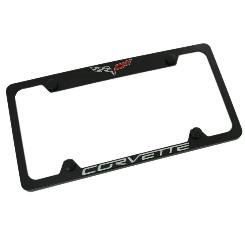 Chevy Corvette C6 Logo License Plate Frame (Black) 1