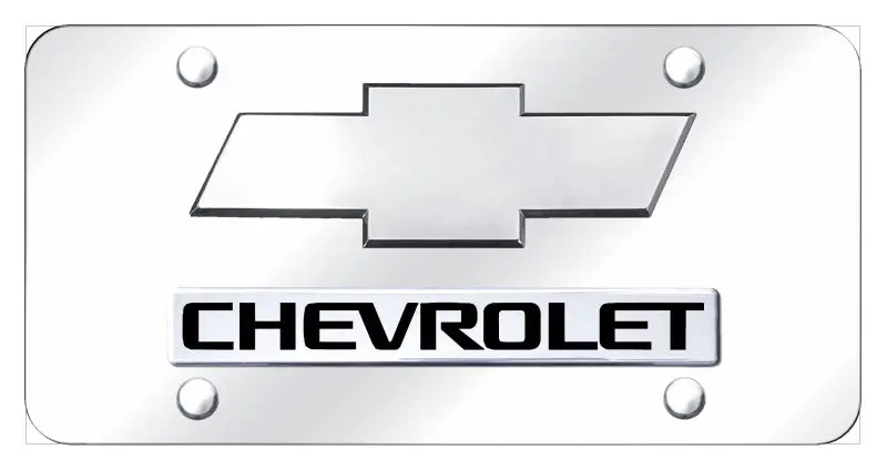 Chevy Dual New Logo License Plate (Chrome) 1