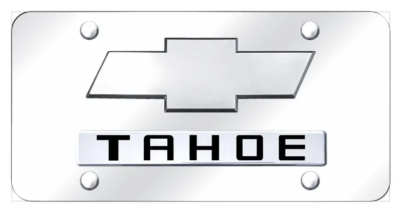 Chevy Dual New Logo Tahoe License Plate (Chrome) 1