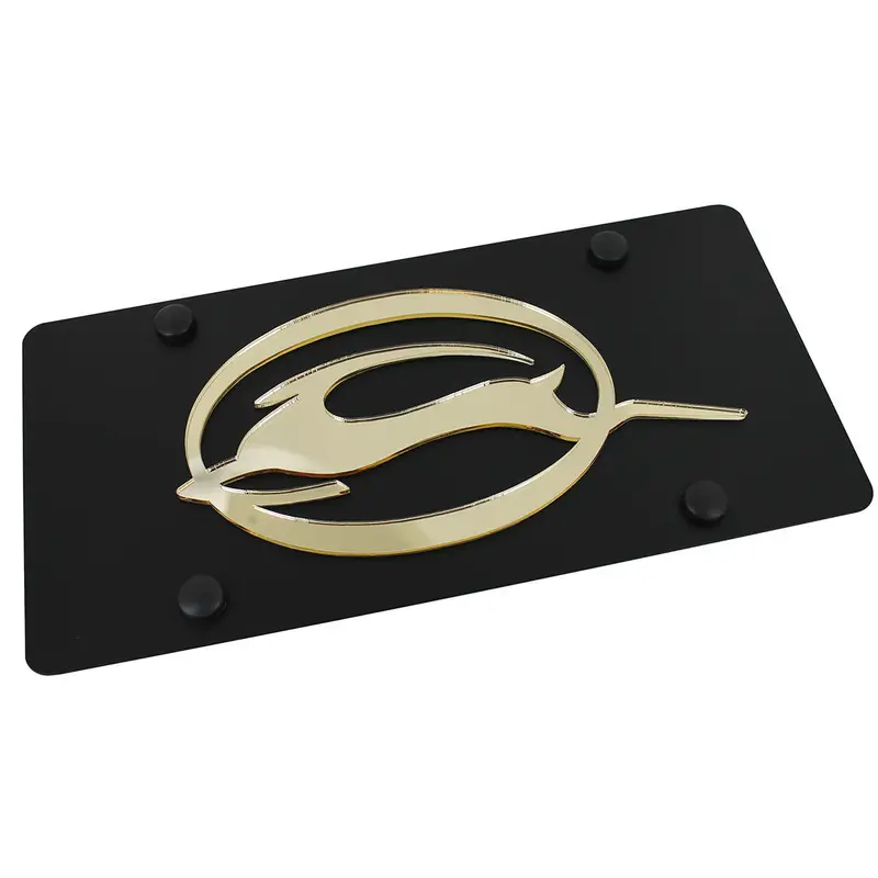 Chevy Impala Logo License Plate (Gold On Black) 1
