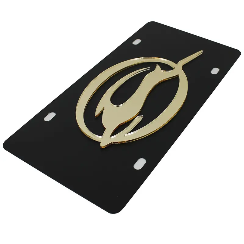 Chevy Impala Logo License Plate (Gold On Black) 2