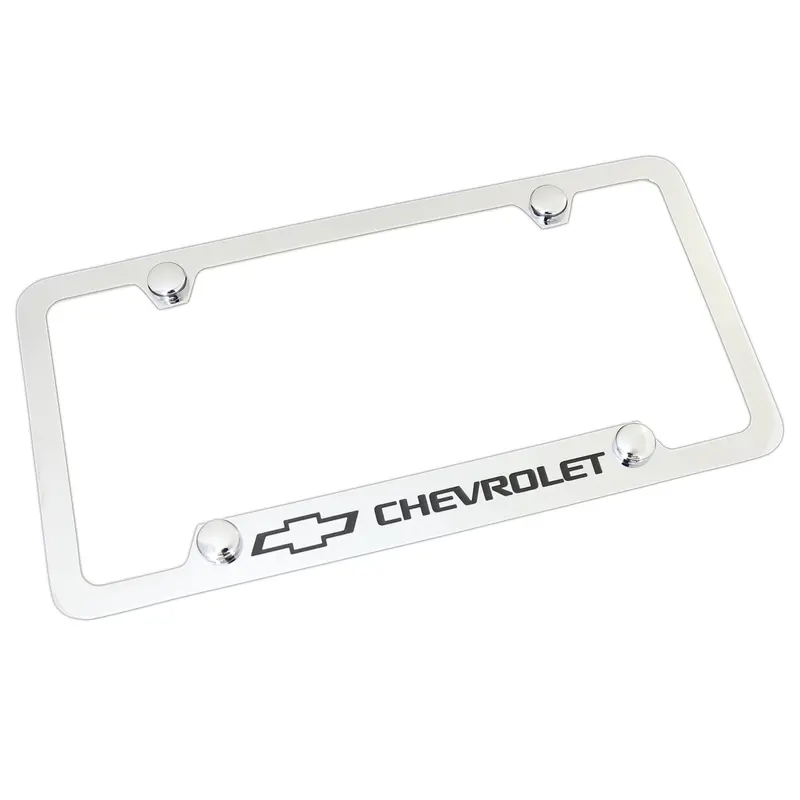 Chevy License Plate Frame With 4 Holes (Chrome) 1