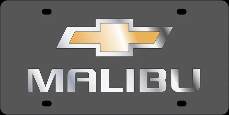 Chevy Malibu Dual Logo License Plate (Carbon Black) 1
