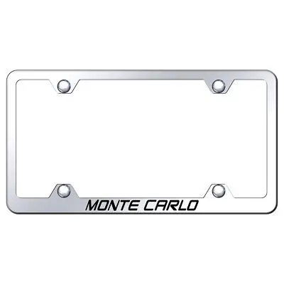 Chevy Monte Carlo Laser Etched Logo Wide Body License Plate Frame (Chrome) 1