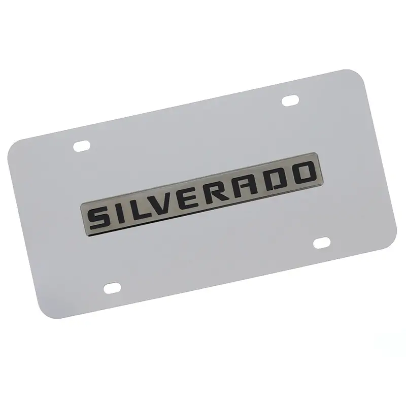 Chevy Silverado Badge License Plate (Chrome) 1