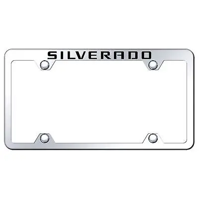 Chevy Silverado Stainless Steel Wide Body Truck License Plate Frame (Chrome) 1
